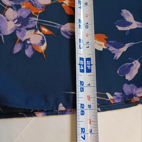 Zac & Rachel Navy Blue With Purple And Orange Flowers - Picture 9 of 12